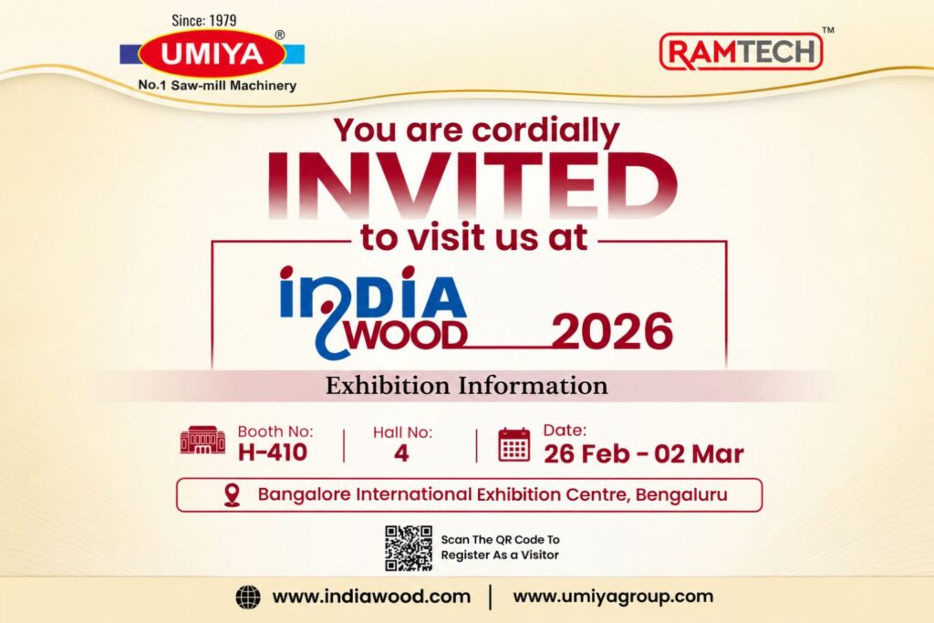 Saw Mill Machinery Manufacturer in Ahmedabad, India - Umiya Group Umiya Group to Participate in India Wood 2026 Exhibition in Bengaluru