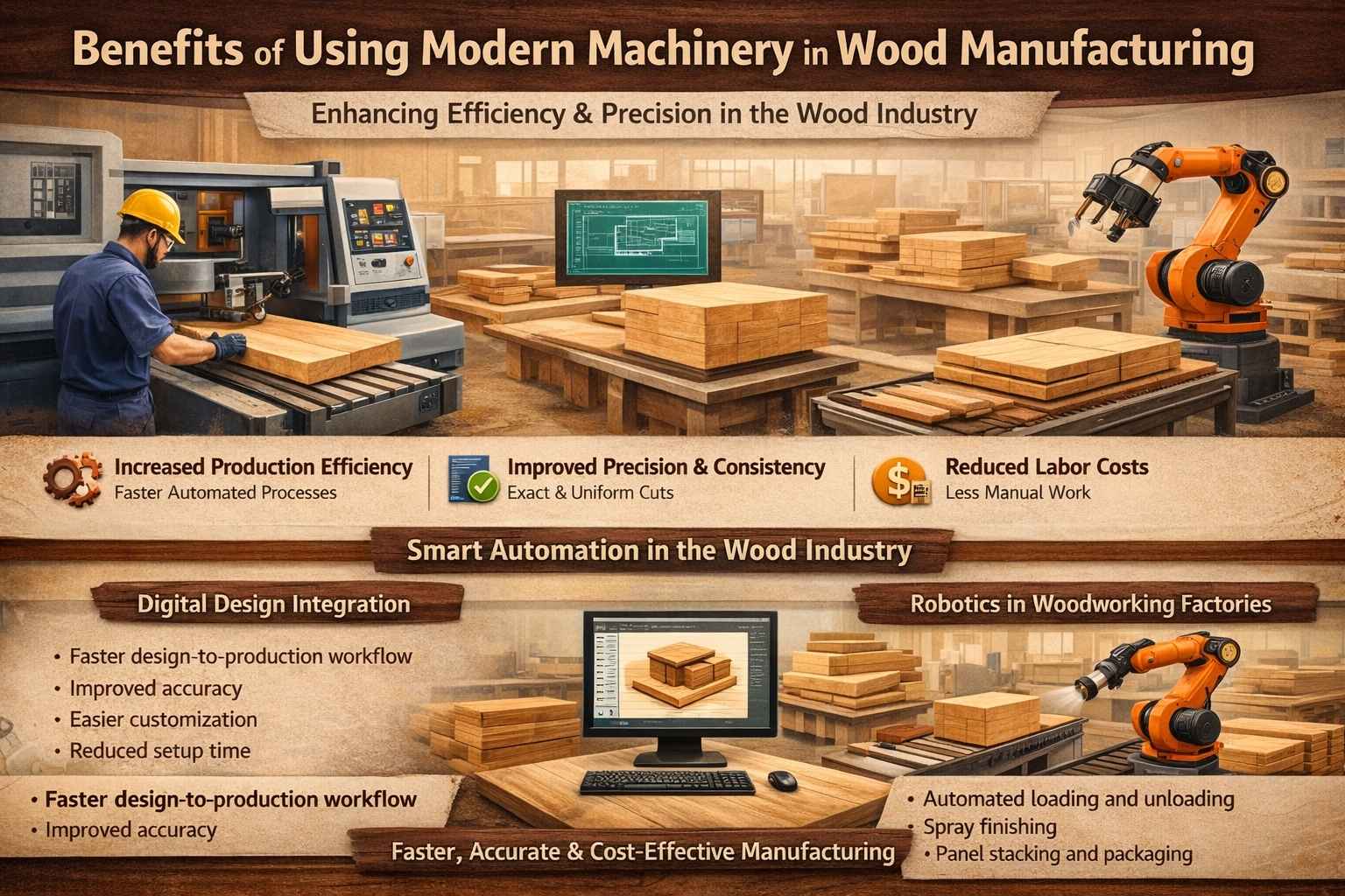 Benefits of Using Modern Machinery in Wood Manufacturing