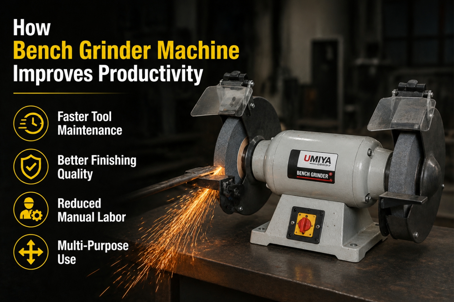 How a Bench Grinder Machine Improves Industrial Productivity